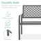 Best Choice Products Indoor Outdoor Steel Garden Bench w/ Geometric Backrest, Foot Levelers